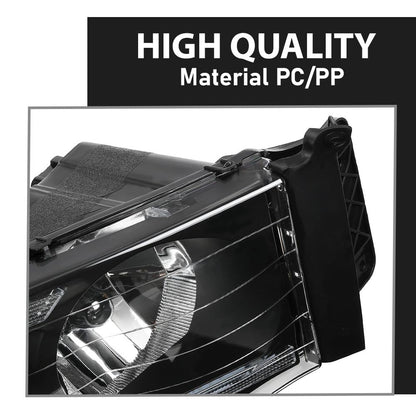G-PLUS LED Headlights Assembly Compatible with Dodge Ram 1500 2002-2005, Fit Dodge Ram 2500 3500 2003-2005 Headlamps Assembly, Clear Lens Black Housing Clear Reflector, faros delanteros