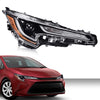 G-PLUS Headlight LED Compatible with Toyota Corolla L LE 2020 2021 DRL Right Passenger Side Headlamp Clear Lens Chrome Housing Amber Reflector Bumper Headlamps,faros delanteros