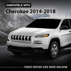 G-PLUS Door Molding for Jeep Cherokee 2014-2018 Front Driver Side Black Front View