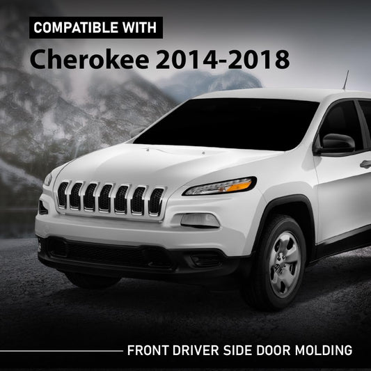 G-PLUS Front Driver Side Door Molding Compatible with Jeep Cherokee 2014-2018 Black 6VX67RXFAC
