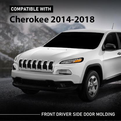 G-PLUS Front Driver Side Door Molding Compatible with Jeep Cherokee 2014-2018 Black 6VX67RXFAC