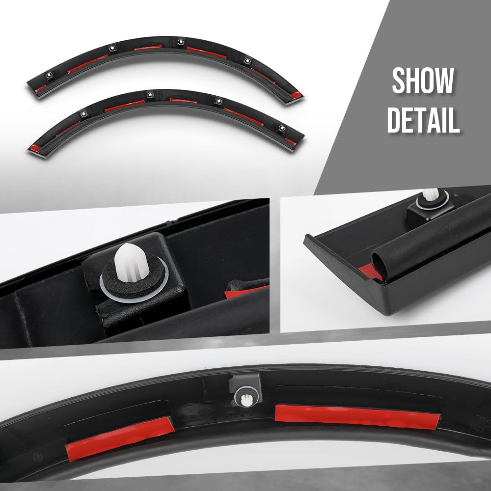 G-PLUS Rear Wheel Arch Fender Flare Molding Trim Left+Right Compatible with Tesla Model X 2016-2023 Black