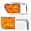 G-PLUS Front Headlight Bezels Compatible with Ford F650 F750 2000-2015 FO2520196, FO2521196, YC3Z13201AA, YC3Z13200AA Chrome Finish Headlamp Trim Frame