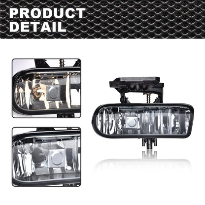 G-PLUS Front Bumper Fog Light Compatible With 2000-2006 GMC Yukon/Yukon XL,Driving Fog Lamps Driver & Passenger Side Pair (Smoky lens)