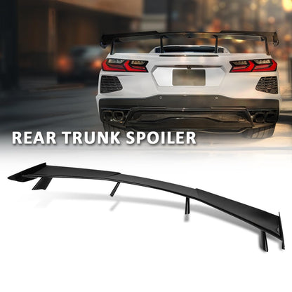 G-PLUS Rear High Wing Spoiler Kit Compatible with Chevy Corvette C8 Models 2020-2024 Rear Gloss Black