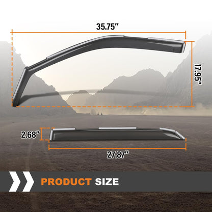 G-PLUS in-Channel Side Window Vent Visor Deflectors Rain Guards Compatible with Dodge Ram 2500 3500 Mega Cab/Crew Cab 2019-2026 Impact-Resistant PC 4 PCS Smoky