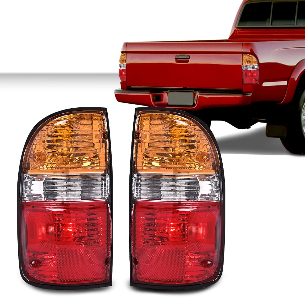 G-PLUS Rear Tail Lights Assembly Compatible with Toyota Tacoma 2001 2002 2003 2004 Left&Right Tail Lamps Red Orange Rear Lights Brake Lamps Assembly Luces Traseras