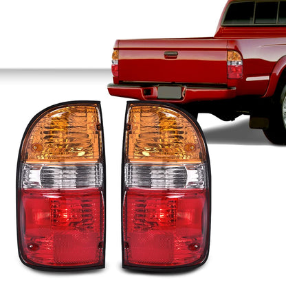 G-PLUS Rear Tail Lights Assembly Compatible with Toyota Tacoma 2001 2002 2003 2004 Left&Right Tail Lamps Red Orange Rear Lights Brake Lamps Assembly Luces Traseras