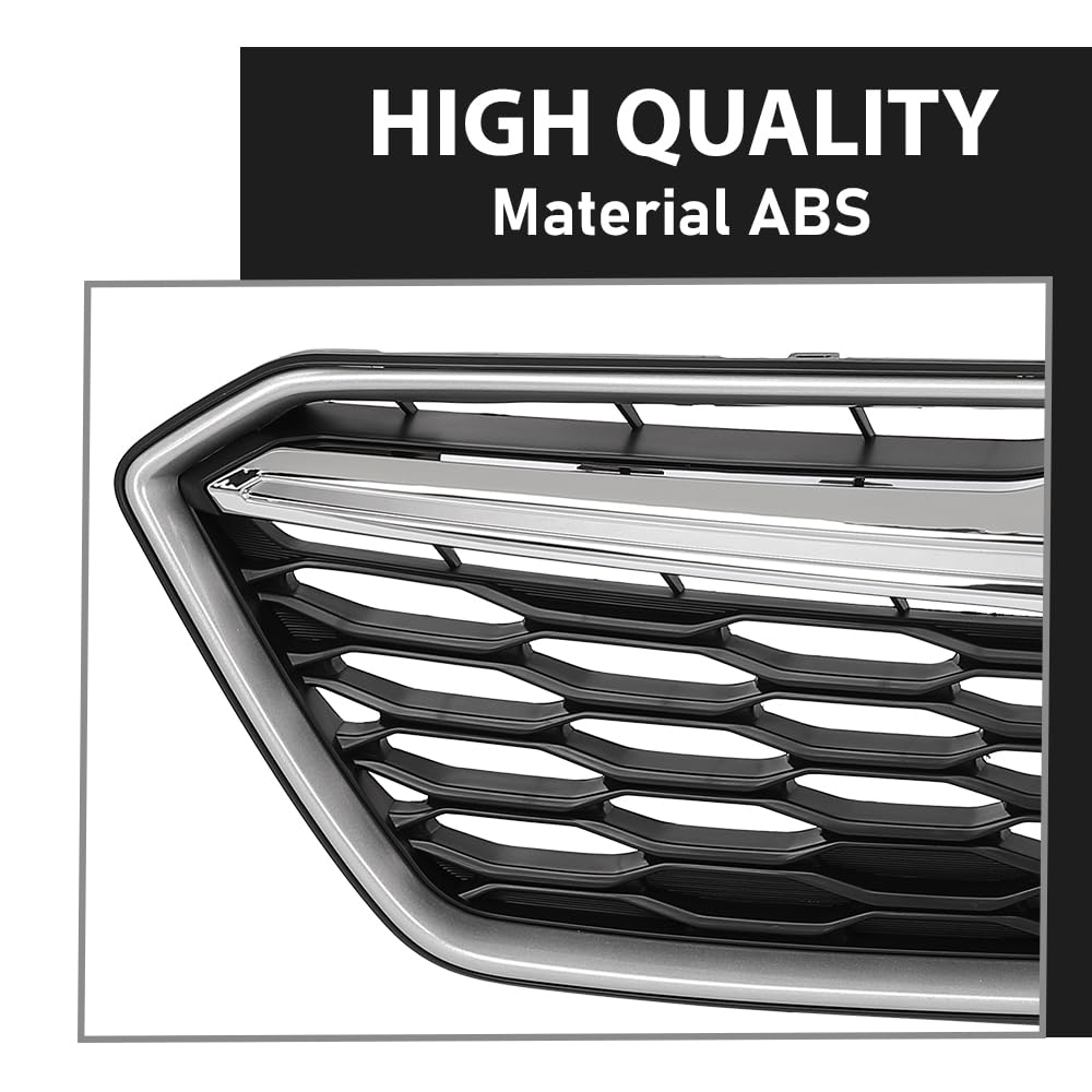 G-PLUS Bumper Grille Grill W/Chrome Molding Trim, Compatible with Subaru Impreza 2017-2019, SU1200170, SU1212105, SU1213105, SU1202104, 91122FL00B, 91123FL03B, J1010FL300, 91123FL00B Black