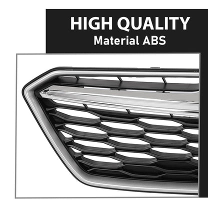 G-PLUS Bumper Grille Grill W/Chrome Molding Trim, Compatible with Subaru Impreza 2017-2019, SU1200170, SU1212105, SU1213105, SU1202104, 91122FL00B, 91123FL03B, J1010FL300, 91123FL00B Black