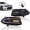G-PLUS Headlights Assembly Front Headlamp Compatible with Dodge Charger 2015-2021 68214396AD, 68214397AD Clear Lens Black Housing Amber Reflector,Left & Right Bumper Headlamps,faros delanteros