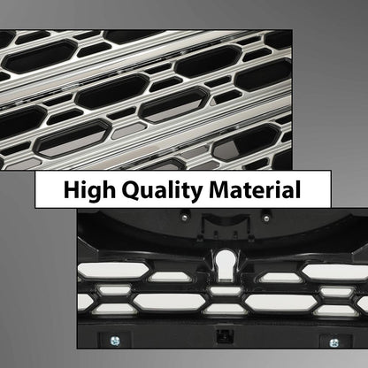 G-PLUS Front Bumper Upper Grille Radiator Compatible with Ford Explorer 2020 2021 2022 Chrome Plastic