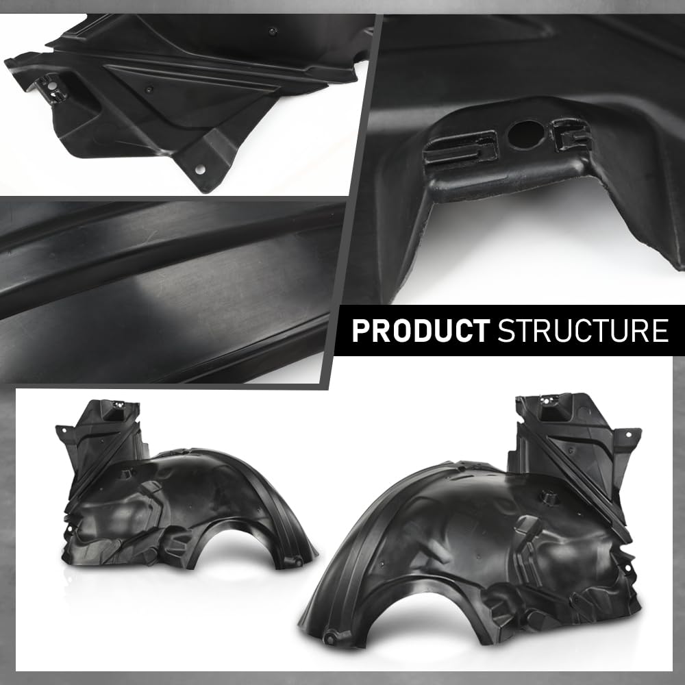 G-PLUS Fender Liner Front Left & Right Side Set Fit Benz E250 (submodel: Bluetec, Bluetec 4Matic) 2014-2016,Fit Benz E300 4Matic 2012-2013, 2015,Fit Benz E350 4Matic 4-Door, Wagon 2011-2014