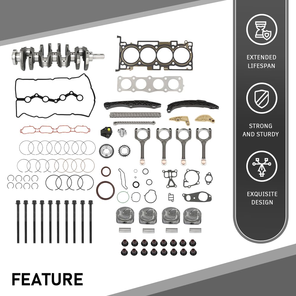G-PLUS Engine Rebuild Overhaul Kit Crankshaft & Con Rods Fit Hyundai Sonata/Kia Optima 2010-2014 2.4L 72RZ62GF00
