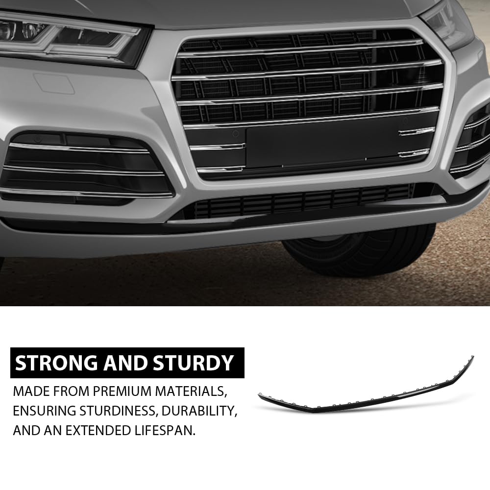 G-PLUS Front Bumper Cover Molding Trim Impact Strip, Compatible with Audi SQ5 & Q5 2018-2020 W/Sline Package, AU8537659, 80A853765RN4