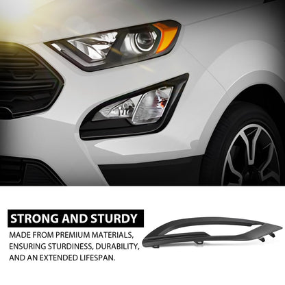 G-PLUS Front Left Bumper Fog Light Lamp Cover Bezel, Compatible with Ford EcoSport 2018-2021, Driver Side, GN1Z15266AB, FO1038185