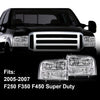 G-PLUS Smoked LED DRL headlights, Compatible with 2005 2006 2007 Ford F250 F350 F450 F550 Super Duty Bumper Headlamps, Clear Lens Chrome Housing Clear Reflector FO2503217,faros delanteros