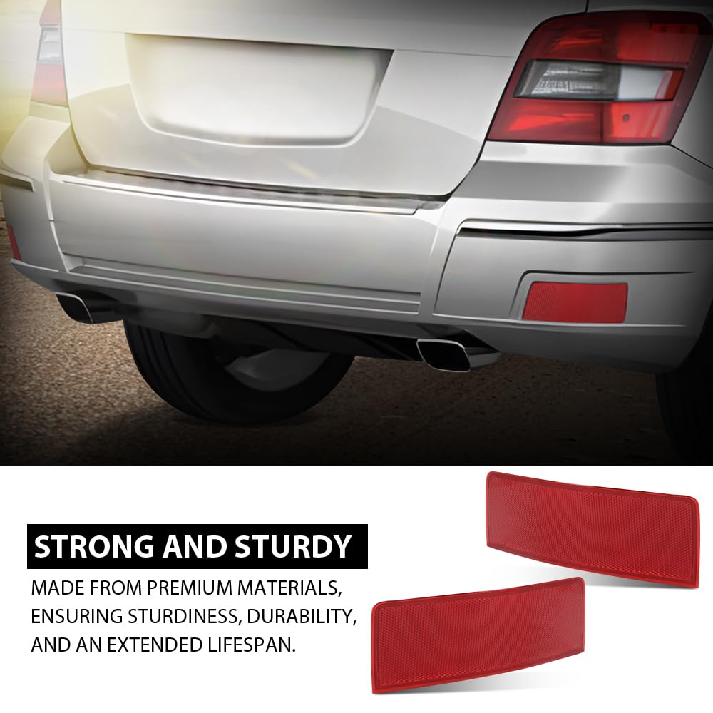 G-PLUS Pair Rear Bumper Reflector Light, Compatible with Benz GLK250 GLK350 Base 4Matic Sport Utility 4-Door 2010-2012, Left & Right Side 2PCS, 2048200174, 2048200274