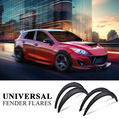 G-PLUS 4Pcs Universal Fender Flares, Durable Polyurethane Extra Wide Auto Car Body Kit NOT Fit Pickup, NOT Fit Corolla/Mercury Mentego, Wheel Protector (Front 23.4"*9.6" & Rear 25.2"*10.8")