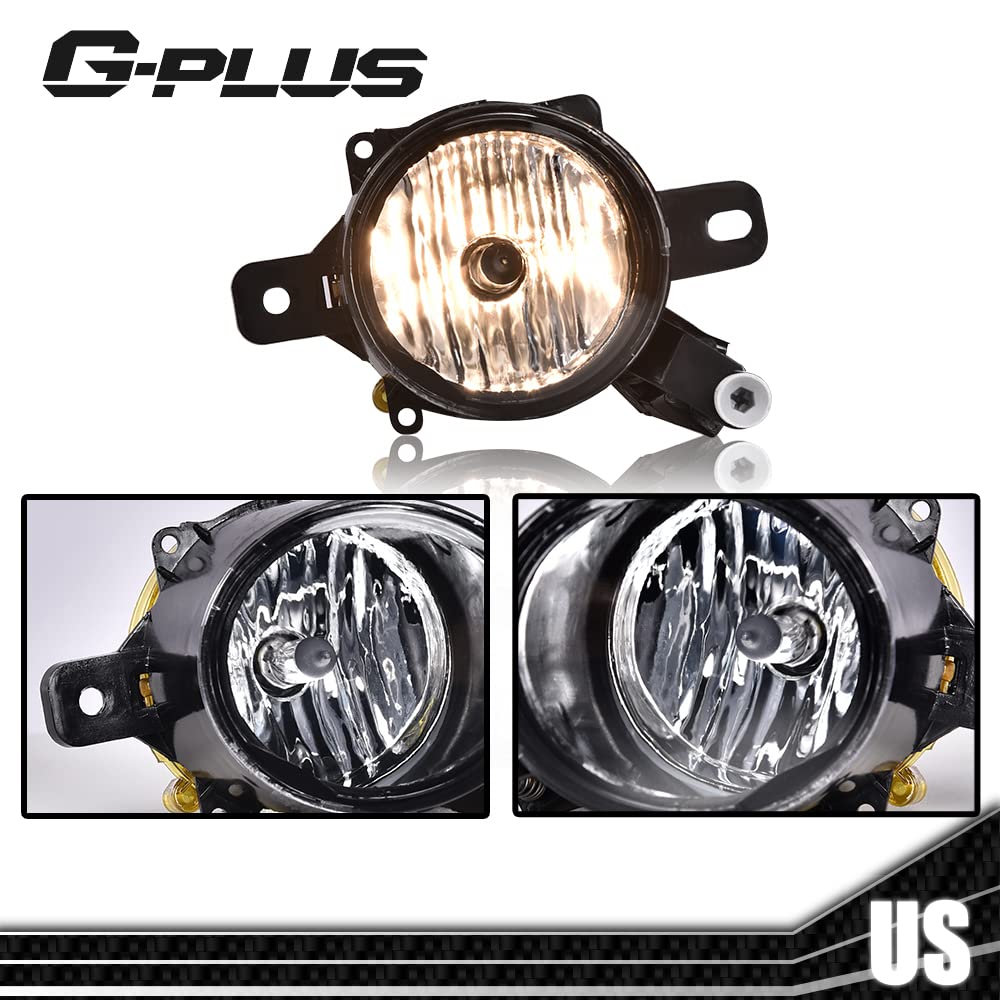 G-PLUS Bumper Fog Lights Pair Compatible With 2013-2015 Chevy Malibu Clear Front Bumper Fog Lights With Switch+Wiring One Pair Front Bumper Driving Fog Lamps GM2592301 GM2593301