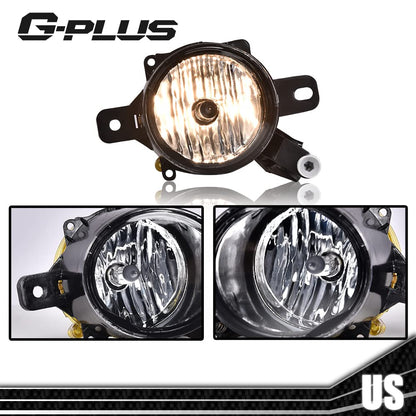 G-PLUS Bumper Fog Lights Pair Compatible With 2013-2015 Chevy Malibu Clear Front Bumper Fog Lights With Switch+Wiring One Pair Front Bumper Driving Fog Lamps GM2592301 GM2593301