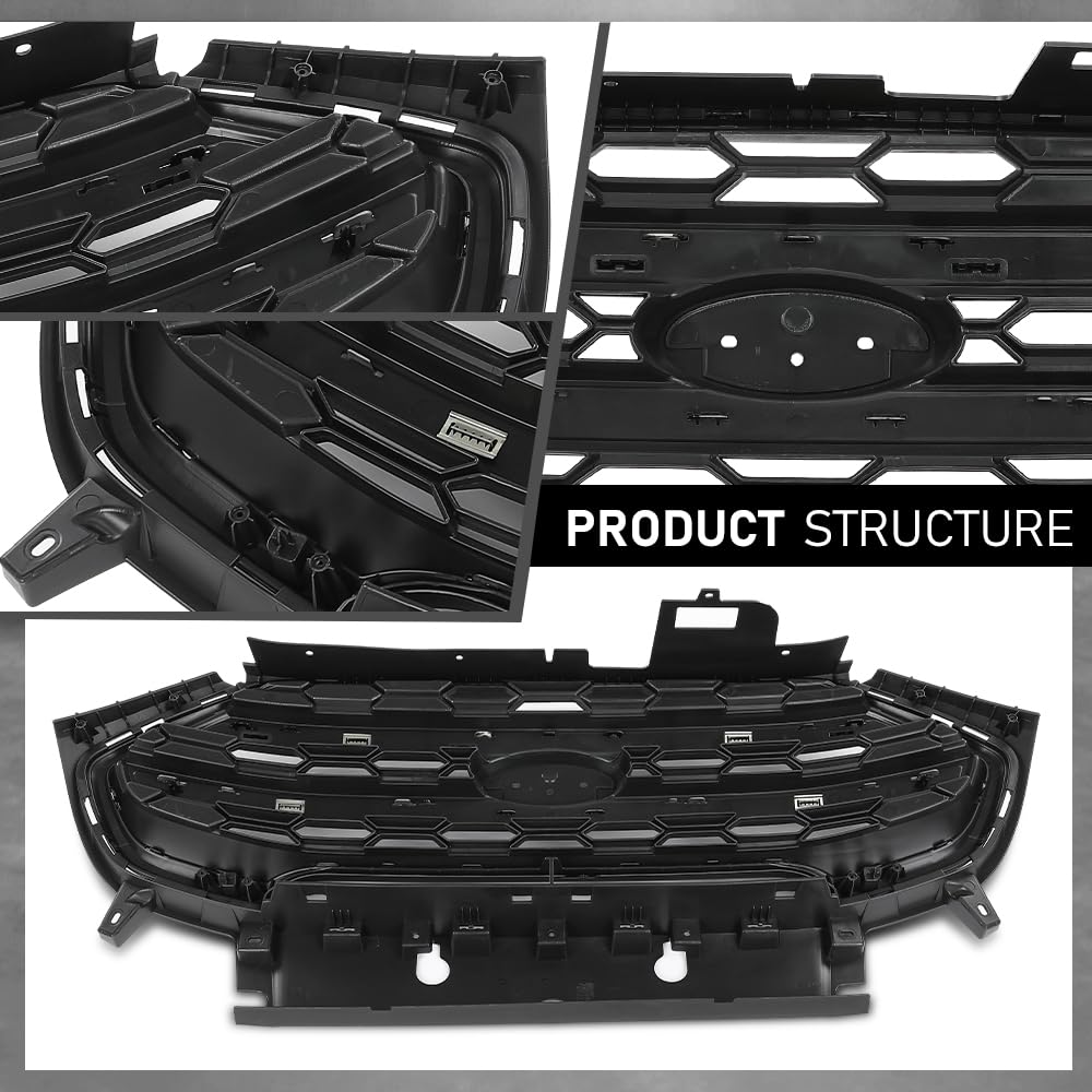 G-PLUS Bumper Grille, Compatible with Ford Ecosport 2018-2022, GN1Z-17B968-AB, GN1Z17B968AB, FO1200633