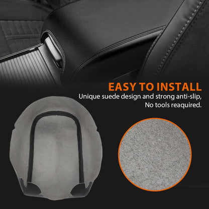 G-PLUS Upgraded Center Console Cover, Compatible with Dodge Charger 2011-2023 Armrest Cover Console Lid Protector Cushion Pad (Black Microfiber Leather Skin)