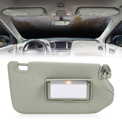 G-PLUS Gray Right Side Sun Visor with with Lights and Mirror Compatible with 2013-2018 Nissan Pathfinder (Platinum, SL, SV)/ 2014-2017 Infiniti QX60 96400-9PB0A