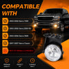 G-PLUS Bumper Fog Lights Compatible With 2003-2006 GMC Sierra 1500 2500 3500 Pickup Clear Driving Fog Lamps W/o Wiring Kit Left+Right Side