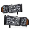 G-PLUS Headlights Lamps Fit 1994-2001 Dodge Ram 1500/1994-2002 Dodge Ram 2500 3500,Not fit Ram Sport,Smoky Lens Chrome Housing Amber Reflector w/o Bulbs Bumper Headlamps,faros delanteros Assembly