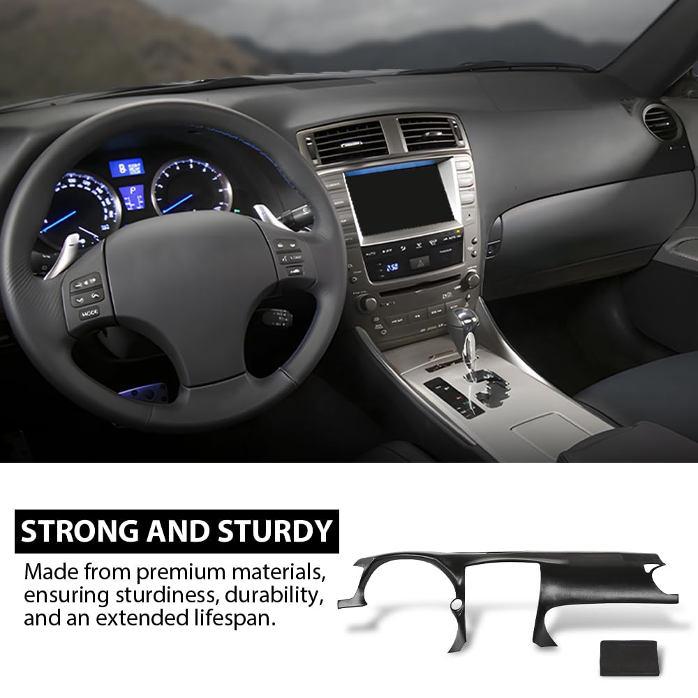 G-PLUS TPE Dash Dashboard Cover, Compatible with LX IS250 IS350 C 2010-2013, Fit LX IS250 IS350 Base 2006-2013 Black