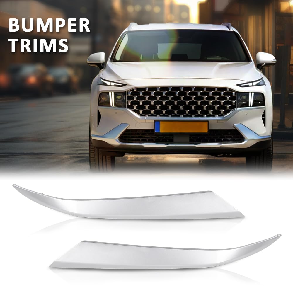 G-PLUS Front Bumper Trims Compatible with Hyundai Santa Fe SEL Plus 2019,Fit Hyundai Santa Fe (submodel: Essential, Limited, Luxury, Preferred, Preferred Turbo, SE, SEL, Ultimate) 2019-2020 Chrome