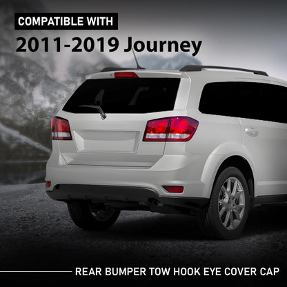 G-PLUS Rear Bumper Tow Hook Eye Cover Cap Compatible with Dodge Journey 2011-2019 Black 1TY40TZZAB
