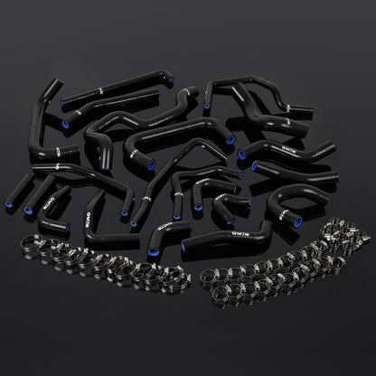 G-PLUS Silicone Ancillary Coolant Hose Kit Clamps Compatible With Toyota MR2 Turbo 2.0L 3SGTE Rev2 LHD 1991 Silicone Black