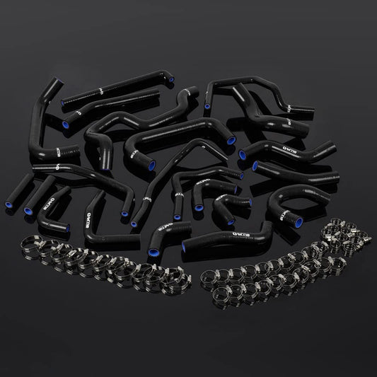 G-PLUS Silicone Ancillary Coolant Hose Kit Clamps Compatible With Toyota MR2 Turbo 2.0L 3SGTE Rev2 LHD 1991 Silicone Black