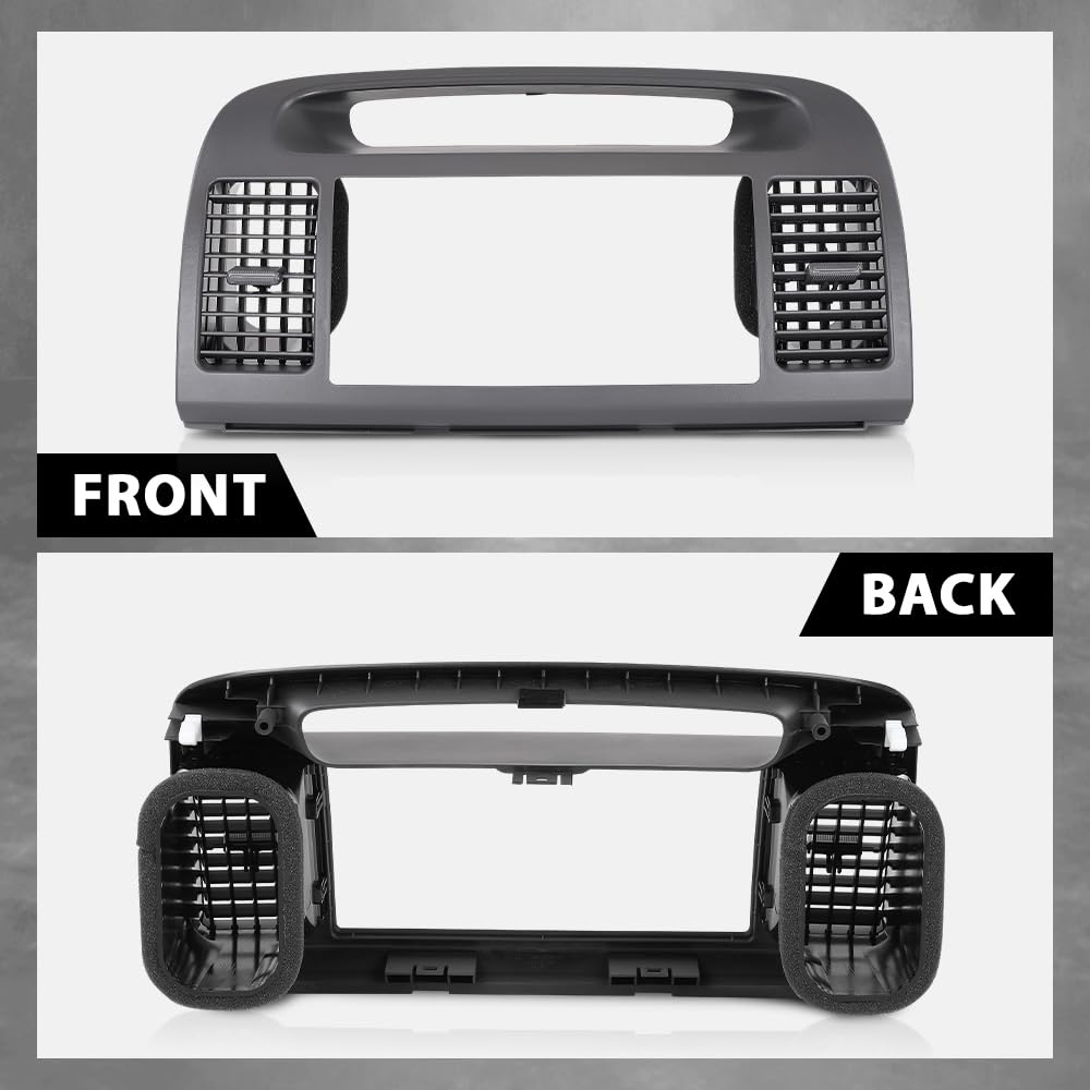 G-PLUS Center Dash Bezel Trim Compatible with Toyota Camry 2002-2006 Radio Bezel AC Air Vents Gray Dashboard Cover