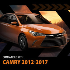 G-PLUS Window Vent Visor Deflectors 4PCS for Toyota Camry 2012-2017 PMMA Smoky Front View