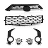 G-PLUS Front Bumper Upper & Lower Grill + Fog Lights Set Compatible with Toyota 4Runner SR5 2014-2019 TO1036148, TO1038173 Black