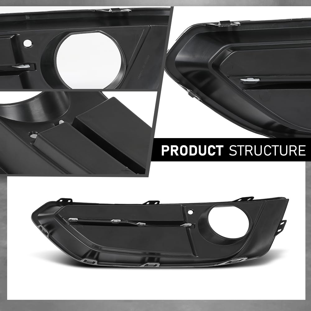 G-PLUS Front Passenger Right Side Fog Light Cover Trim Driving Lamp Compatible with BMW 230i xDrive Base 2017-2021 For Sport Line Models Without M Sport Package 51117343732, BM1039163 Black