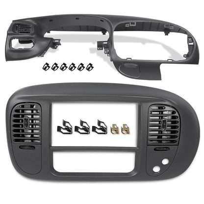 G-PLUS Dash Pad Bezel Graphite & Center Dash Radio Bezel Fit Ford F150 / Ford Expedition 1997-2003 Gray