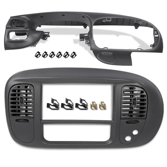 G-PLUS Dash Pad Bezel Graphite & Center Dash Radio Bezel Fit Ford F150 / Ford Expedition 1997-2003 Gray