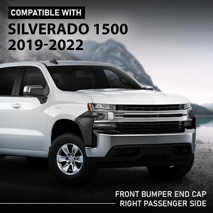 G-PLUS Front Bumper End Cap Extension Trim Right Passenger Side Compatible with Chevy Silverado 1500 2019-2022 Replacement for GM1017110