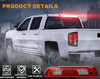 G-PLUS Rear LED Third Brake Light Compatible With 2014-2018 Chevy Silverado/GMC Sierra1500/2500HD/3500,3RD Cargo Led Tail Lamps Chrome Housing,Red Clear Lens