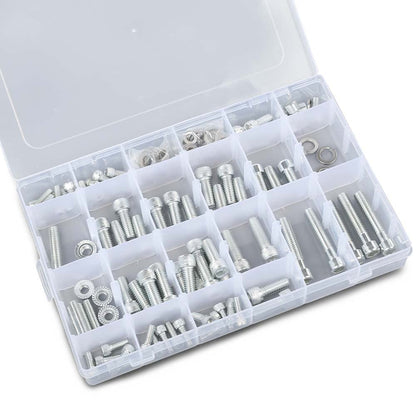 G-PLUS Small Block Stainless Steel Engine Bolt Kit Set Compatible with 265, 283, 302, 305, 327, 350, and 400 SB Chevy Engines w/Headers (NON-EFI)