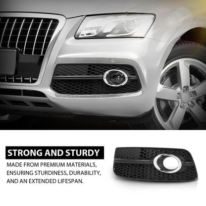 G-PLUS Pair Front Fog light Cover Grills, Compatible with Audi Q5 8R 2009-2012 W/S-Line Pkg, Left Driver & Right Passenger Side 2PCS, 8R0807681E, 8R0807682E
