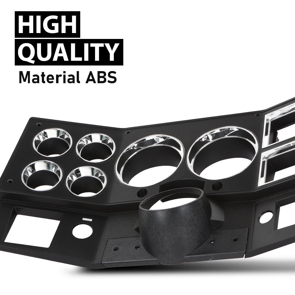 G-PLUS Dash Bezel Compatible with 1984-1987 Chevy GMC Truck Instrument Cluster Bezel w/Air Conditioning & Lower Column Cover (w/o Wiper Switch Hole) Replace for 14057869