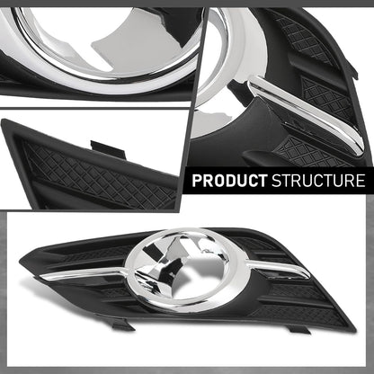 G-PLUS Front Left Driver Bumper Insert Fog Light Bezel Trim Compatible with Buick Encore 2013 2014 2015 2016 GM1038172, 95470236 Chrome Black