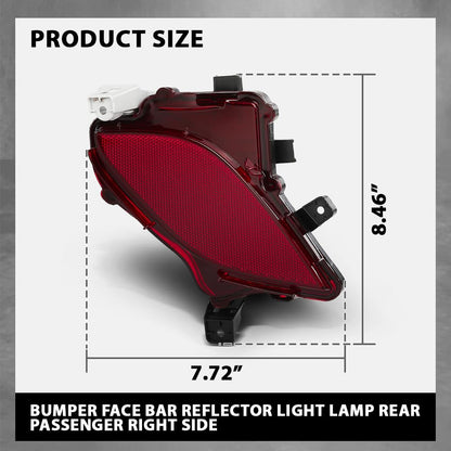 G-PLUS Rear Bumper Reflector Passenger Side RH Compatible with Toyota Highlander XSE/Hybrid Bronze Edition 2020-2023 81480-0E060, 814800E060, TO1185117 Red