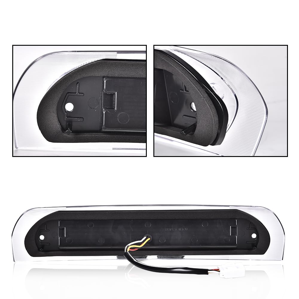 G-PLUS LED Third Brake Light Compatible with Dodge Ram 1500 2002-2008, Fit Dodge Ram 2500 3500 2003-2009 3rd Brake Cargo Light, Clear Lens Chrome Housing, 5072594AB