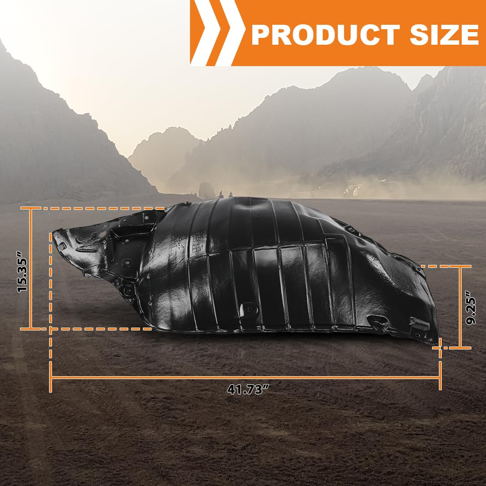 G-PLUS Front Left and Right Fender Liner Set Compatible with Nissan 370Z 2009-2020 638441EA0A, NI1249121, 638451EA0A, NI1248121 Black